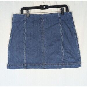 Wild Fable Skirt 16 Women's Blue Denim Zipper Back Mini Jean Stretch Casual
